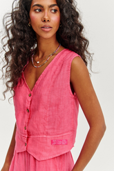 Lněná vesta Pink Sands